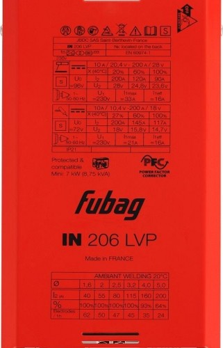 Сварочный инвертор FUBAG IN 206 LVP [014091]