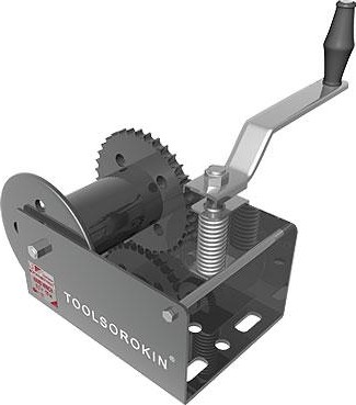 Лебедка барабанная СОРОКИН 4.13 (1,3 т - 15 м) червячная передача