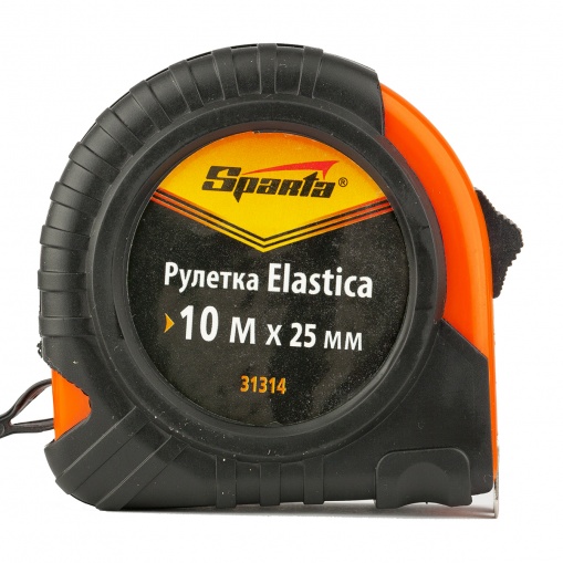 Рулетка Elastica, 10 м х 25 мм, обрезиненный корпус Sparta